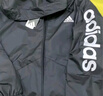 adidas休闲宽松舒适连帽夹克外套女装阿迪达斯官方轻运动 黑色/白   XL 实拍图