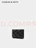 CHARLES&KEITH柔软菱格多卡位短款钱包女生日礼物CK6-50770524-2 Black黑色 XXS 实拍图