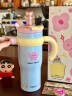 BABLOV花伴森保温杯女士大容量学生陶瓷内胆茶水分离吸管水杯子1250ml 实拍图