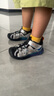 江博士学步鞋运动鞋春季男女儿童透气童鞋板鞋2B14A1004BM黑/灰/米24码 实拍图