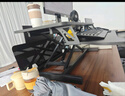 全品屋升降电脑桌升降工作台电脑升降支架台站立式升降办公书桌 气动无级升降-黑桌双层80cm 实拍图