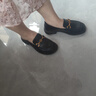 森达女鞋春夏新款商场同款乐福鞋女马衔扣一脚蹬单鞋小皮鞋SXG01AA4 黑色 37 实拍图