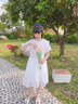 G.duck童装女童连衣裙夏季儿童公主裙韩版时尚23新款小女孩泡泡袖雪纺裙 白色 140 尺码9~10岁【130-140cm】 实拍图