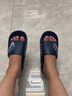 惠夫人拖鞋男夏季外穿大码防滑耐磨时尚潮流浴室洗澡居家休闲透气拖鞋 【升级款】藏青 42-43 (适合平常穿41/42码) 实拍图
