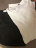 夏季圆领短袖T恤男纯色百搭黑色白色莱卡打底衫半袖体恤上衣服 牛奶丝-纯黑色短T XL 实拍图