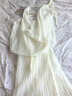 让雾新中式连衣裙裙子女夏季白色吊带长裙度假海边沙滩裙草原旅游穿搭 新中式两件套禅意连衣裙【米白】 均码 建议80-120斤 实拍图