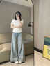 OLDER SEA黑色窄版阔腿牛仔裤女2025年春秋新款显瘦小个子宽松直筒拖地裤女 黑色 S 建议85-100斤 实拍图