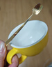器物集 加厚拉花咖啡杯套装欧式300ml陶瓷美式拿铁杯意式浓缩卡布奇诺杯 哑光黄300ML咖啡杯碟 实拍图