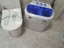 小鸭迷你洗衣机 半自动双缸桶洗衣机 母婴儿童宝宝洗衣机小型 2.5KG 兰色加厚款【蓝光+240W功率+不锈钢脱水桶】 实拍图