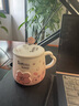 贝瑟斯马克杯 陶瓷杯喝水杯子咖啡杯樱花浮雕泡茶杯带盖办公家用水杯子 实拍图