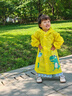牧萌 儿童雨衣男女童带书包位宝宝幼儿园小学生雨鞋套装防水卡通雨披 活力黄恐龙 S码（建议身高80-95cm） 实拍图