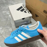 adidas「T头鞋」VL COURT复古休闲板板鞋德训鞋男女阿迪达斯轻运动   蓝色/亮白/树脂黄   42 实拍图