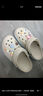 卡骆驰crocs洞洞鞋贝雅卡骆班轻便耐磨一脚蹬休闲鞋|205089 冬日白/彩色-1LI 37 /38(230mm) 实拍图
