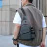 半支烟男士单间包斜挎包时尚胸包男随身便携小背包外出多功能腰包 灰色  实拍图