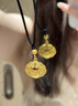 展缘平安锁吊坠黄金包银长命锁福字大人红绳项链婴儿宝宝满月礼物 吊坠+黑绳 约6克【包金0.7克】 实拍图