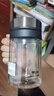 万象（WANXIANG）玻璃杯V219时尚便携深胡桃色泡茶杯双层手柄杯商务办公带滤网水杯 实拍图