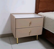 林优格威轻奢全实木50cm床头柜简约现代柜子床边柜卧室岩板小型床头收纳柜 香槟灰【双抽】48cm高 50cm宽*40cm厚 实拍图