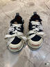 smilerepublic 黑色白色低帮开口笑增高厚底帆布鞋 黑色 37 实拍图