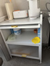 厨房白色置物架微波炉家用带门落地多层收纳柜子多功能防尘储物柜 白色二门【高81cm】 长60*宽32cm 实拍图