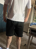 策息短裤男夏季薄款男装港风运动休闲潮牌五分裤宽松男士大裤衩裤子 黑色 2XL -建议140-150斤左右 实拍图