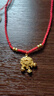 中国黄金（CHINA GOLD）平安锁黄金项链男女足金吊坠长命锁挂坠情人节送生日礼物婴儿宝宝 平安锁吊坠+4金珠【红绳】约1g 实拍图