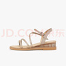他她（TATA）绝美坡跟凉鞋女外穿一字带时装凉鞋夏季7UA03BL4 金色 36 实拍图