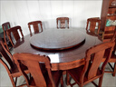 君华源全实木花梨木餐桌椅组合中式家用餐桌带转盘仿古雕花古典大圆桌子 1.3米+6象头椅(送转盘+玻璃) 实拍图
