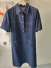Navigare意大利小帆船女士短袖牛仔连衣裙25夏季新品纯棉衬衫裙百搭长裙子 海军蓝 XL 实拍图