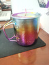 钛途（TITO TITANIUM） 纯钛水杯99.5%钛合金轻量露营单层折叠杯钛茶杯轻便携户外野餐具 纯钛水杯-冰花蓝边炫彩-带盖 实拍图
