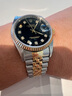 【二手99新】劳力士（Rolex）日志型系列男表18K黄金后镶钻/盘自动机械二手奢侈品腕表16233 【黑盘-大钻-机械表径36】 实拍图