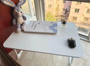 飞旺藤达床上书桌小桌子可折叠小桌板懒人简易床桌笔记本大号大学生宿舍 珍珠白-常规款（平面无卡槽杯托） 70*48*32cm【加大加宽可放键鼠】 实拍图
