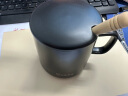 传旗陶瓷马克杯带勺盖咖啡杯牛奶杯早餐杯办公杯男女茶杯描金黑350ml 实拍图