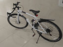驰睿双碟刹变速死飞自行车男女成人学生款弯把实心胎公路跑车网红单车 酷飞60刀24速白黑色 主图款竞速弯把 实拍图