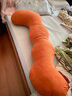 浪莎（langsha）床上抱枕睡觉孕妇夹腿长条大抱枕男女生款睡觉专用大号玩侧睡靠枕 加绒款-橘色【亲肤暖绒面料】 45cm*115cm 含枕芯 【成人款】 实拍图
