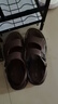 红蜻蜓真皮凉鞋拖鞋夏季牛皮沙滩鞋透气两穿闰月送爸爸WTT22118J棕色40 实拍图