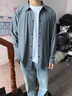 罗蒙（ROMON）夏季薄款休闲夹克衬衫外套中年男士超轻薄单层冰丝宽松防晒上衣服 灰色 XL :(140-155斤) 实拍图