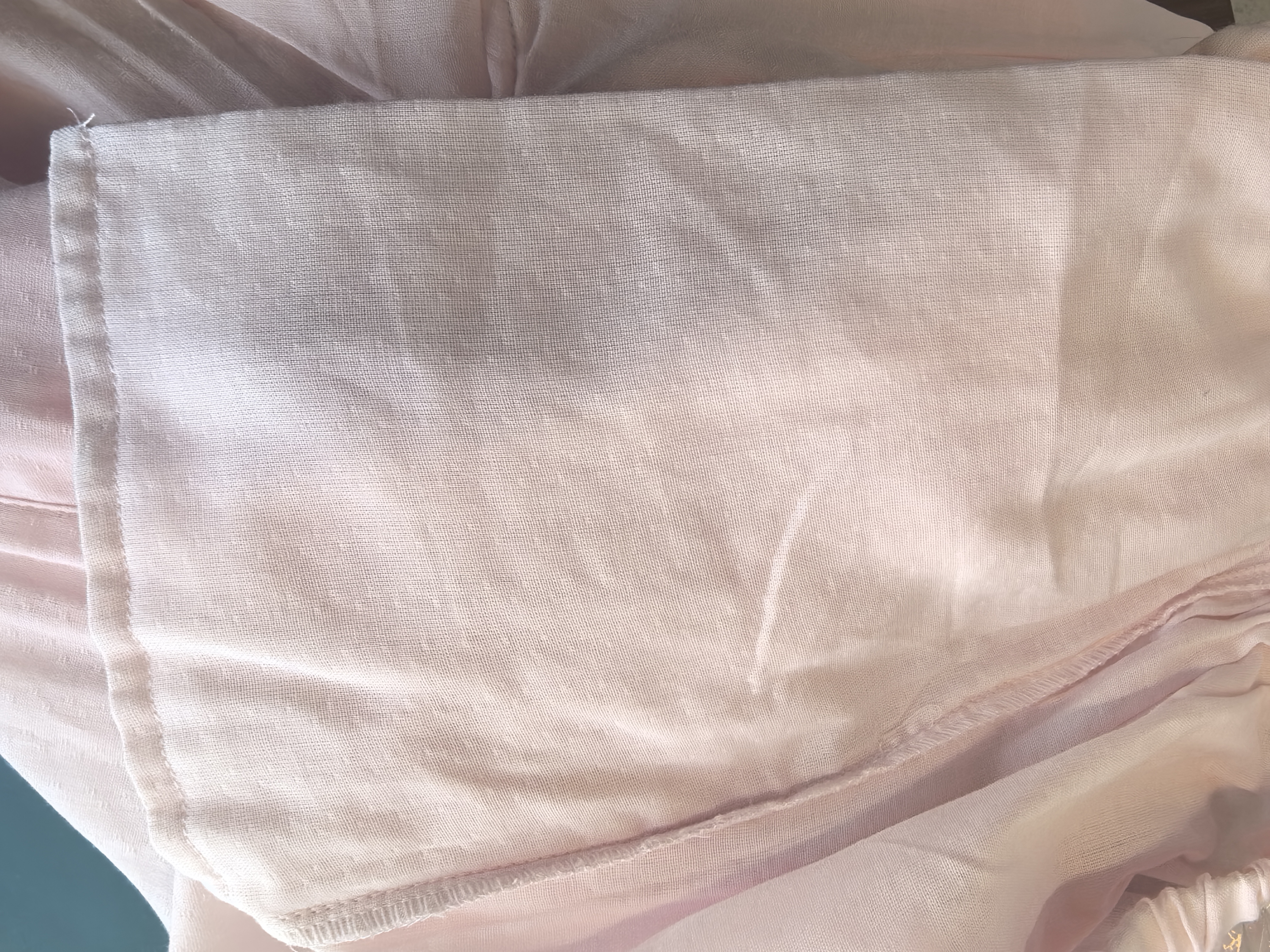 MEJU纯棉双层纱布女长袖睡衣温柔粉色可爱刺绣V领家居服套装女装 粉色刺绣 XL (170) 131-145斤以内 实拍图