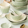 铭亦餐具套装高温釉下彩陶瓷碗盘整套奶黄奶绿4人食18件送礼 实拍图