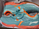 李宁羽毛球鞋全能王小羽男女鞋耐磨训练鞋专业抗扭减震运动鞋（标楦） 电光蓝/荧光耀橙AYTM079-14 42 实拍图