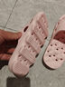 BAIHOU白猴侧漏水防滑按摩镂空男女儿童学生浴室洞洞凉拖鞋 粉红31-32 实拍图