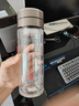 希诺双层玻璃杯男茶水分离杯高档泡茶杯子车载水杯XN-9339灰色 340mL 实拍图