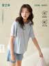 安之伴【巨凉感】睡衣女夏季2026新款纯棉短袖夏天休闲可外穿家居服 林雾蓝【柔软有弹性-超凉爽】 M 实拍图