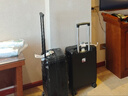 掌金者行李箱大容量多功能拉杆箱学生拉链密码箱可坐轻音万向轮旅行皮箱 黑色 复古款 20英寸 【小型登机箱】 实拍图