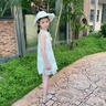 La Chapelle拉夏贝尔女童连衣裙2025新品洋气儿童夏装公主裙宝宝碎花背心裙子 米色 送帽子 160 建议身高151-160cm 实拍图