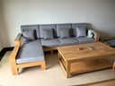 木缇森北欧实木沙发客厅现代简约家具组合套装小户型两用沙发坐垫可拆洗 4+脚榻+长茶几+电视柜+一桌六椅 实拍图