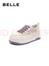 百丽（Belle）网面透气小白鞋板鞋女商场同款奶糕厚底休闲鞋B1175BM3预售 葡萄芝士 37 (235mm) 实拍图