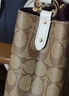 蔻驰（COACH）【品牌直供】女士小号水桶包浅棕色PVC配皮2312IMRO8 实拍图