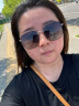 卡珀尼墨镜女防紫外线高清偏光太阳镜女士大脸显瘦圆脸开车眼镜潮韩版 金框渐变灰-店长推荐 实拍图