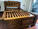 鲁班一木1.8米老榆木全实木双人床 中式田园卧室家具雕花婚床卧室排骨架床 1.5*2米床 实拍图