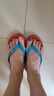 hippobloo河马泰国进口乳胶人字拖男女舒适防滑橡胶凉拖鞋海边沙滩ins潮拖 兰红兰 36-37 (泰9.5) 实拍图